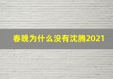 春晚为什么没有沈腾2021