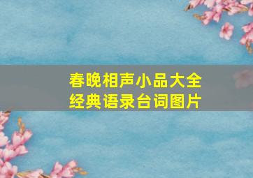 春晚相声小品大全经典语录台词图片