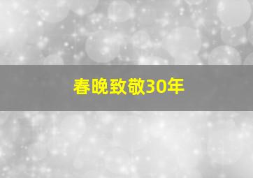 春晚致敬30年