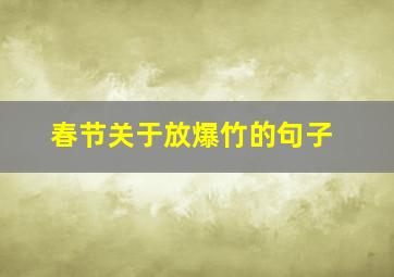 春节关于放爆竹的句子