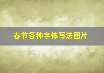 春节各种字体写法图片