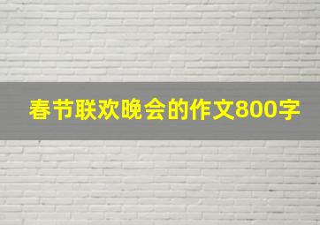 春节联欢晚会的作文800字