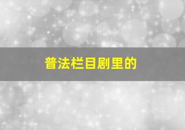 普法栏目剧里的