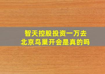 智天控股投资一万去北京鸟巢开会是真的吗