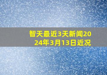 智天最近3天新闻2024年3月13日近况