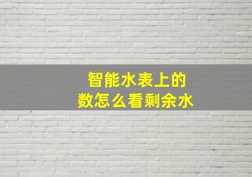 智能水表上的数怎么看剩余水