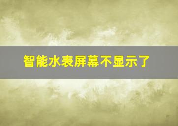 智能水表屏幕不显示了