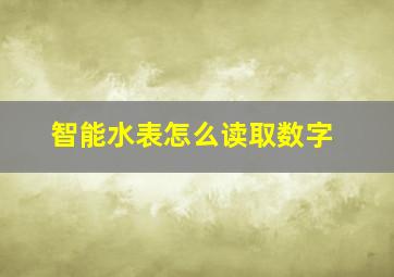 智能水表怎么读取数字