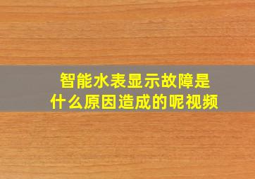 智能水表显示故障是什么原因造成的呢视频