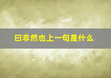 曰非然也上一句是什么