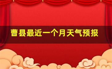 曹县最近一个月天气预报