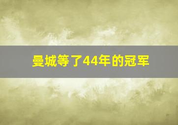 曼城等了44年的冠军