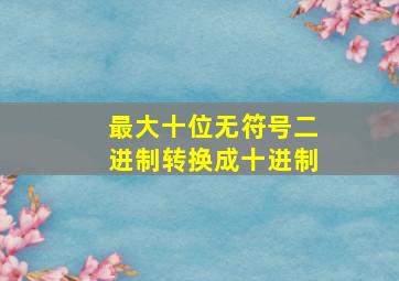 最大十位无符号二进制转换成十进制