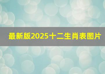 最新版2025十二生肖表图片