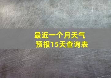 最近一个月天气预报15天查询表