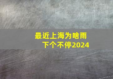 最近上海为啥雨下个不停2024