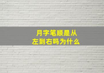 月字笔顺是从左到右吗为什么