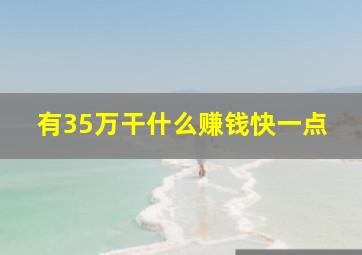 有35万干什么赚钱快一点