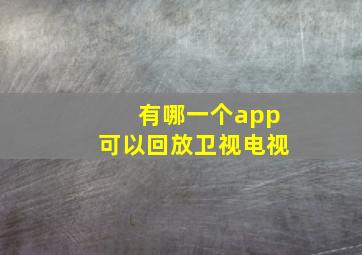 有哪一个app可以回放卫视电视