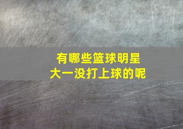 有哪些篮球明星大一没打上球的呢