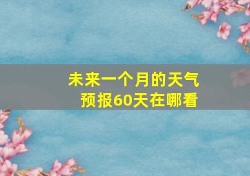 未来一个月的天气预报60天在哪看