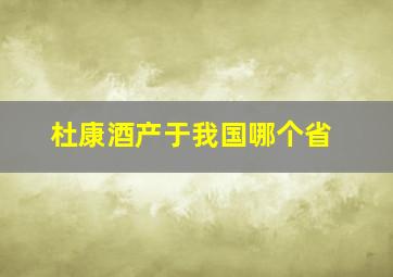 杜康酒产于我国哪个省