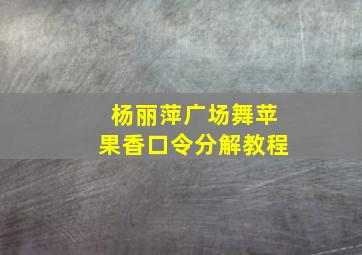 杨丽萍广场舞苹果香口令分解教程