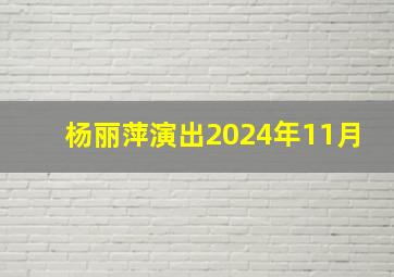 杨丽萍演出2024年11月