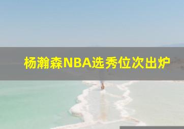 杨瀚森NBA选秀位次出炉