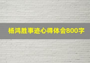 杨鸿胜事迹心得体会800字