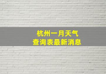 杭州一月天气查询表最新消息