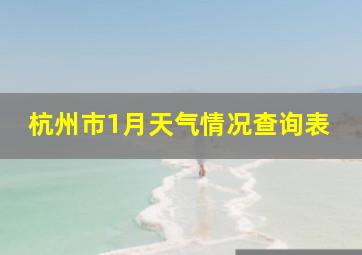 杭州市1月天气情况查询表