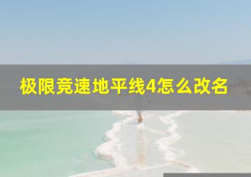 极限竞速地平线4怎么改名