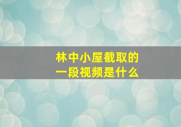 林中小屋截取的一段视频是什么