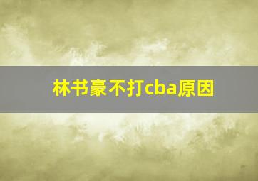 林书豪不打cba原因