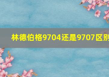 林德伯格9704还是9707区别