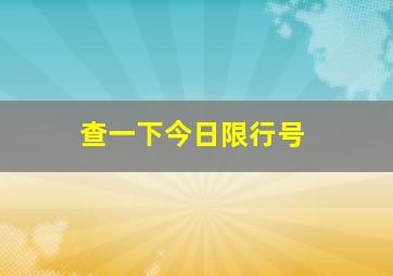 查一下今日限行号