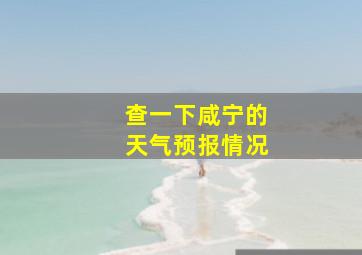 查一下咸宁的天气预报情况