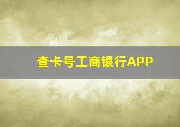 查卡号工商银行APP