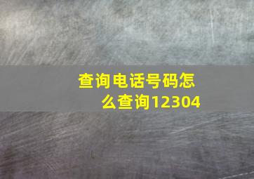 查询电话号码怎么查询12304