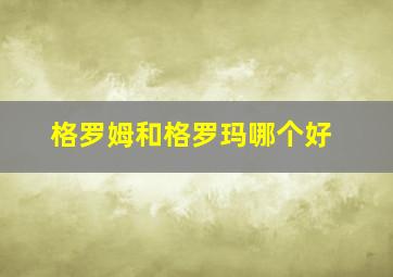 格罗姆和格罗玛哪个好