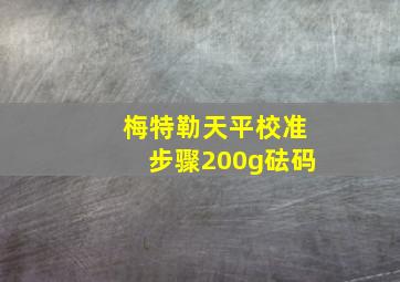 梅特勒天平校准步骤200g砝码