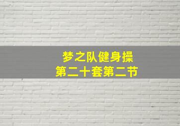 梦之队健身操第二十套第二节