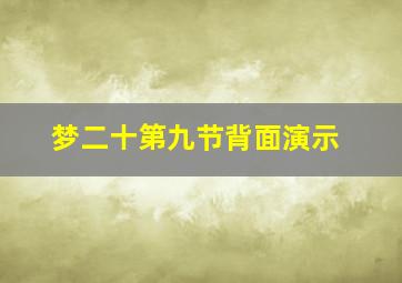 梦二十第九节背面演示