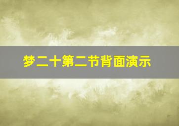 梦二十第二节背面演示