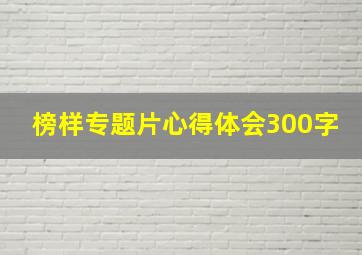 榜样专题片心得体会300字