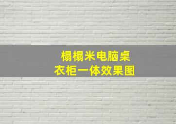 榻榻米电脑桌衣柜一体效果图