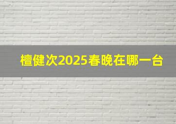 檀健次2025春晚在哪一台