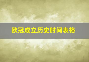 欧冠成立历史时间表格