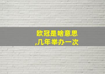 欧冠是啥意思,几年举办一次